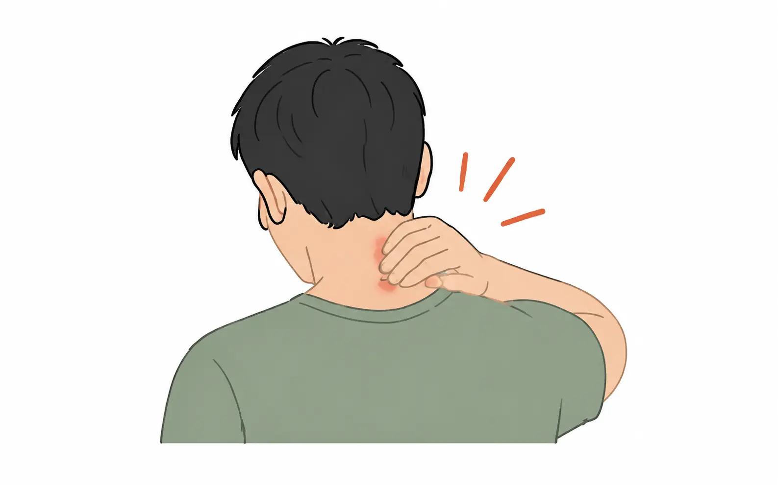 Illustration of anxiety-related neck tension